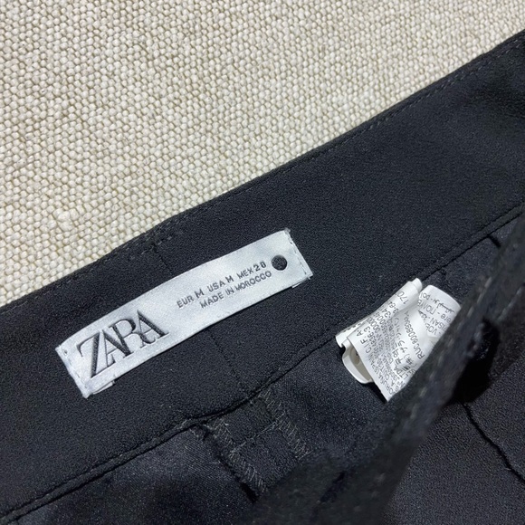 Zara Menswear Style Straight Leg Wide Leg Front Pleat Trousers - Picture 7 of 10